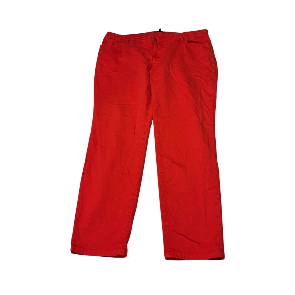 NWT Eileen Fisher Woman Red Organic Cotton Straight Leg Womens 18W W40 L28 USA